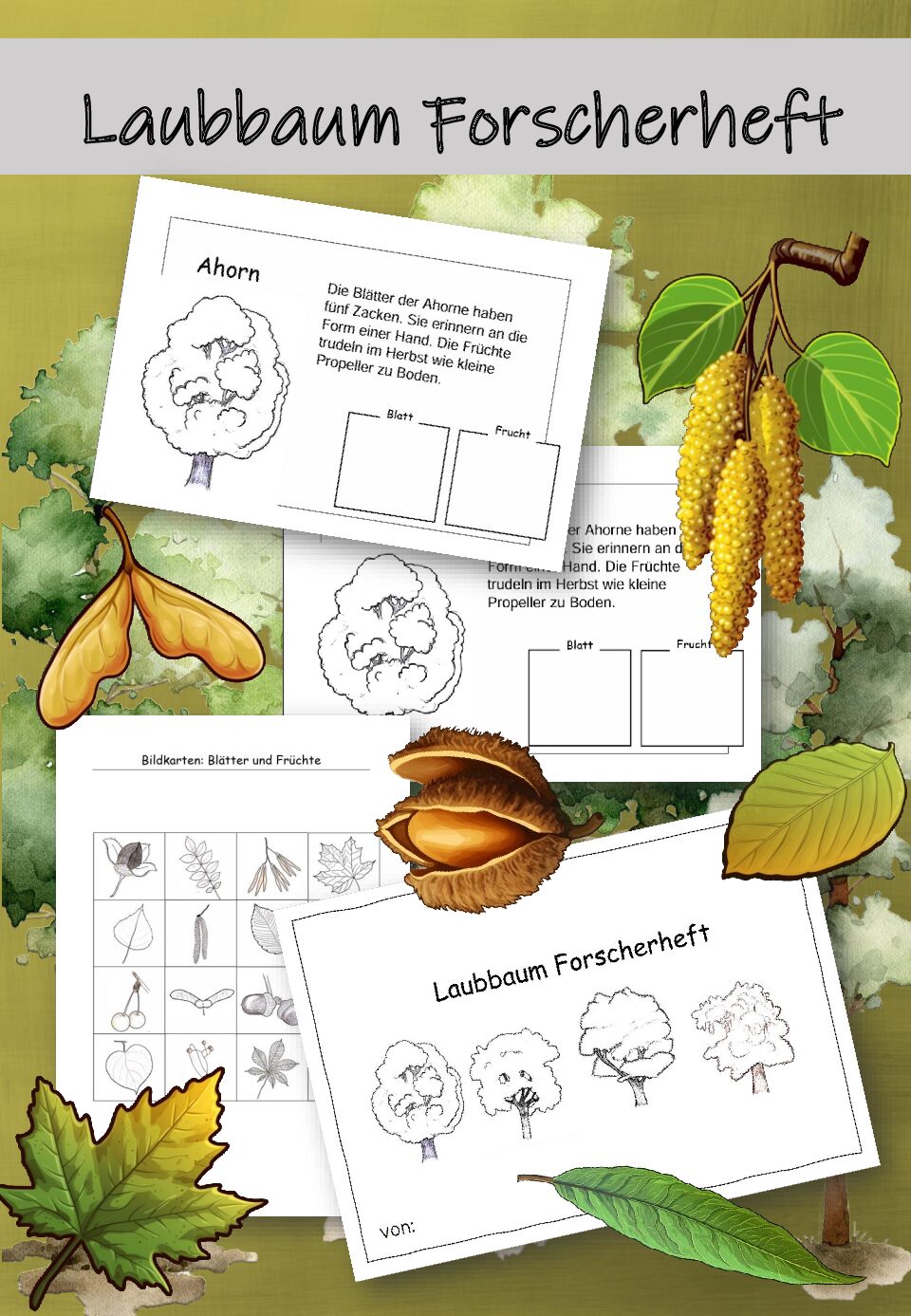 Forscherheft Laubbäume 1.-4. Klasse